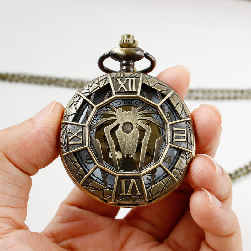 Reloj de bolsillo de cuarzo hueco único con cadena, reloj Fob Unisex, regalo de recuerdo para niños