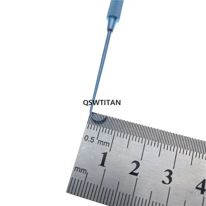 Titânio curvado gancho oftálmico gancho ferramenta oblíqua olho instrumento cirúrgico ferramenta de treinamento