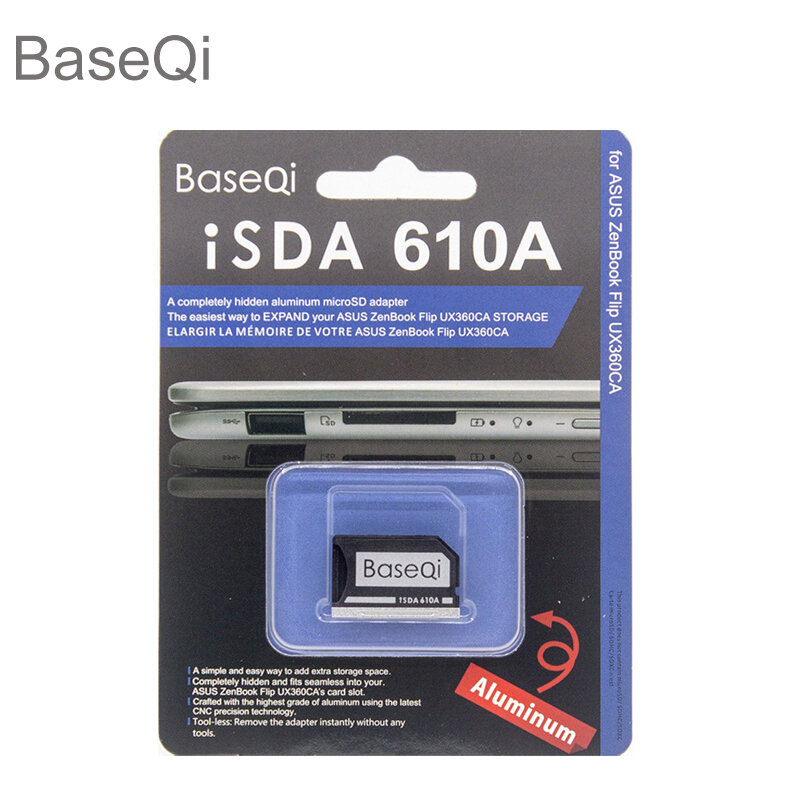 BaseQi متوافق مع آسوس ZenBook Flip ux360CA/لينوفو يوغا Pro2/yoga530 قارئ بطاقة صغيرة محرك مايكرو ميكرو SD محول 610A