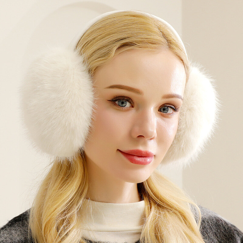 Capa de ouvido macia para mulheres, protetor auricular, Earmuffs, pelúcia grossa, aquecedor de ouvido, Earmuff Faux Fur, Earbags, moda inverno, monocromático