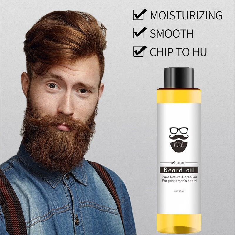 Beard Care Oil Natural Ingredients Growth Oil For Men Beard Grooming Treatment Shiny Smoothing Beard Essential Care Oils 30ml