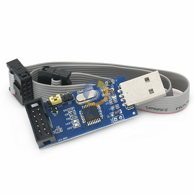 1 Bộ USBASP USBISP AVR Lập Trình Viên USB ATMEGA8 ATMEGA128 ATtiny/Có Thể/PWM 10Pin Dây Module DIY + 10Pin 6 Pin Adapter Ban
