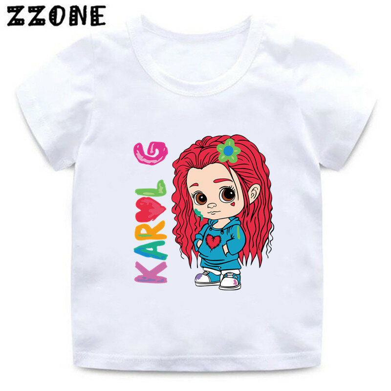 Camiseta con estampado de dibujos animados para niños y niñas, ropa bonita de Manana Sera Bonito Karol G Bichota, Tops de verano, ooo5869