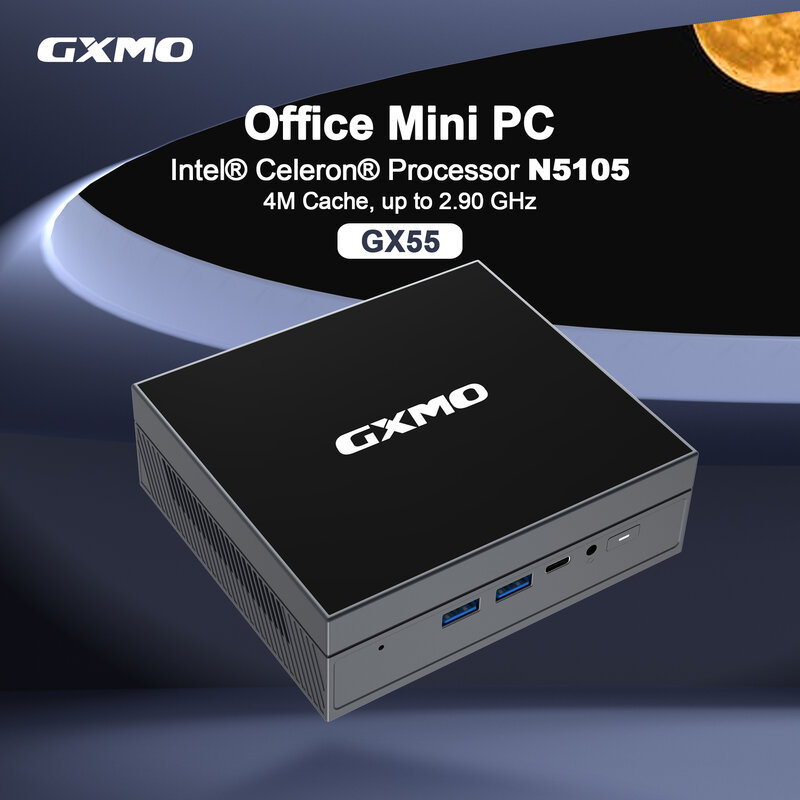 GXMO Mini PC  M.2 NVME SSD,Intel Celeron N5105 Wins11 PC mini comuter HDMI Tripple 4K Display RJ45 1000M PC Computer Desktop
