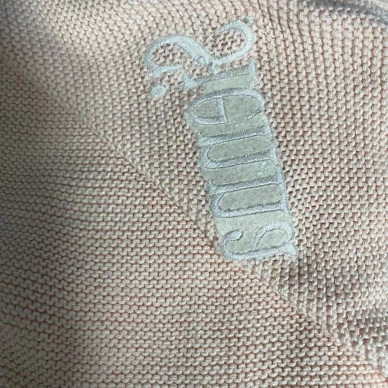 Manta de punto de algodón bordada con nombre personalizado para bebé, niño y niña, manta suave para Baby Shower, manta transpirable para cochecito