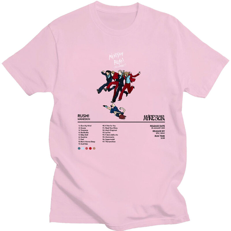 Maneskin-Camiseta de manga corta para Hombre, camisa suave de algodón, Ropa Retro con cuello redondo, Grunge, Harajuku, primavera y verano