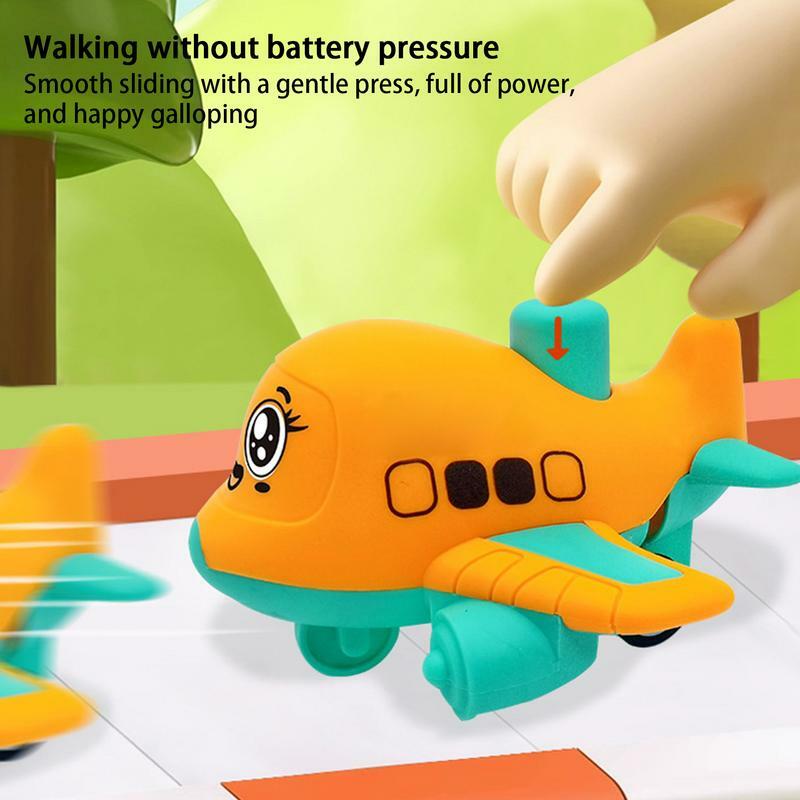 Friction Powered Cars for Toddler Mini Press and Go Toddler Toy Cars Plane Shape Cartoon Cars Toys Educational Nursery Toys