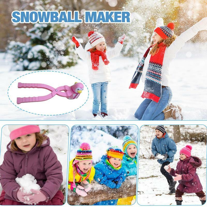 Outdoor Snow Toys For Kids Outdoor Activities Snow Mold Winter Snow Toy With Handle Penguin Shaped Snow Balls Durable Thickened