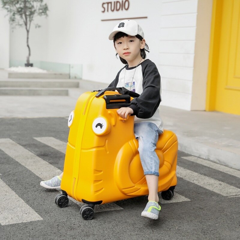 子供、赤ちゃんの車輪が付いた24インチの荷物、旅行スーツケースのためのjpxb-漫画の乗馬スーツケース