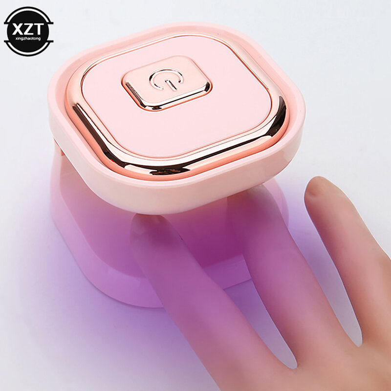 Mini secador de uñas de oro rosa de 6W, máquina de esmalte de Gel con forma de lámpara, un solo dedo, conector USB UV, LED, herramientas de arte de uñas, esmalte de Gel