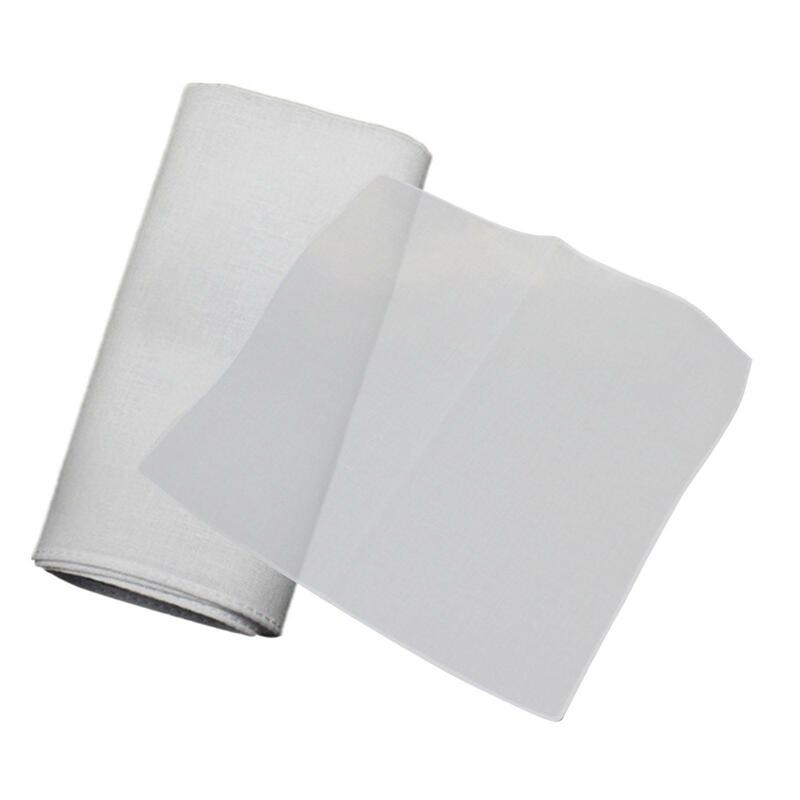 Mouchoirs blancs classiques pour hommes, mouchoirs de poche, embaude bricolage, artisanat fait à la main, 10 pouces, 42S, 10 pièces
