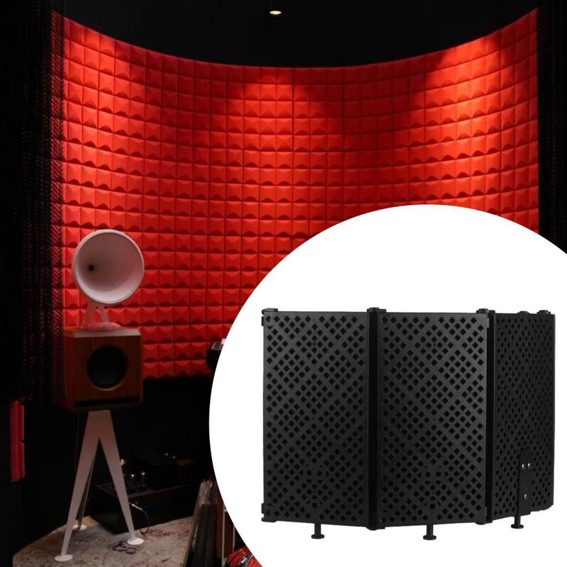 5 Panel Adjustable Microphone Shield Isolation Reflection Filter Vocal Booth