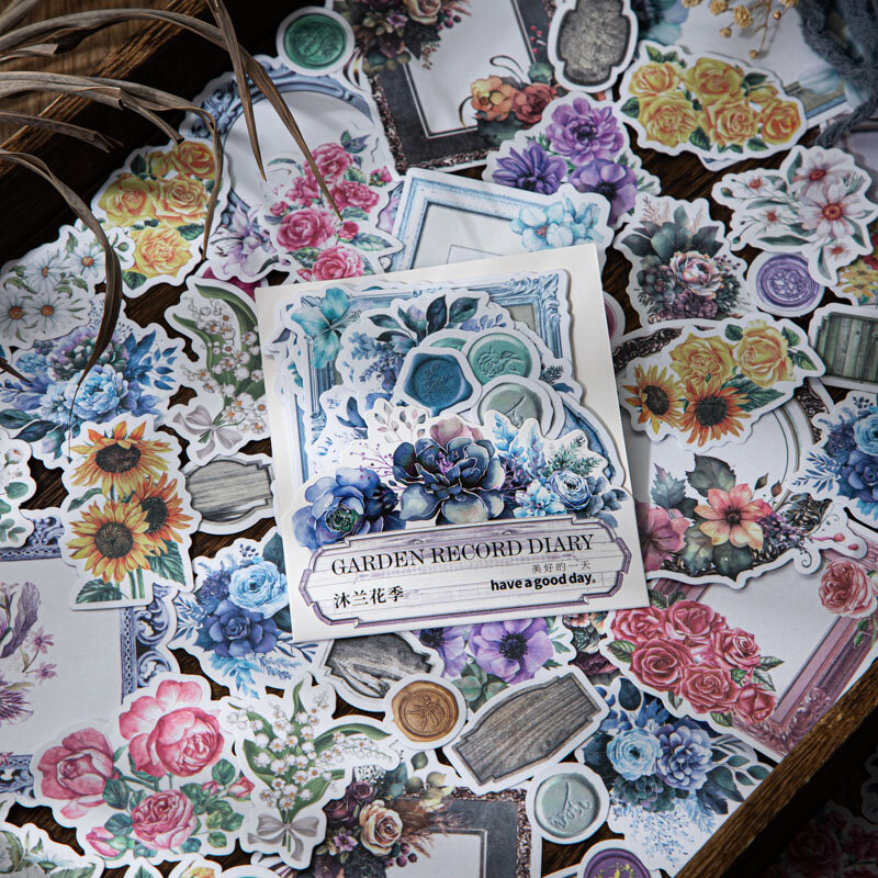 6Paks/Lot Tuin Record Set Serie Retro Markers Fotoalbum Decoratie Papier Maskeren Washi Sticker