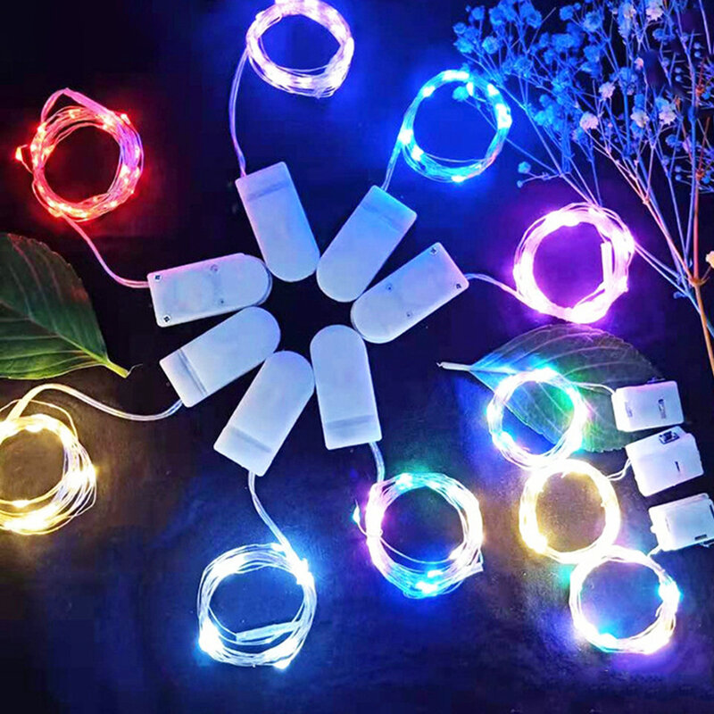 1m 2m 3m 5m LED Fairy String Lights Battery Powered Garland For Holiday Christmas Festival Lights Wedding Party Decoration