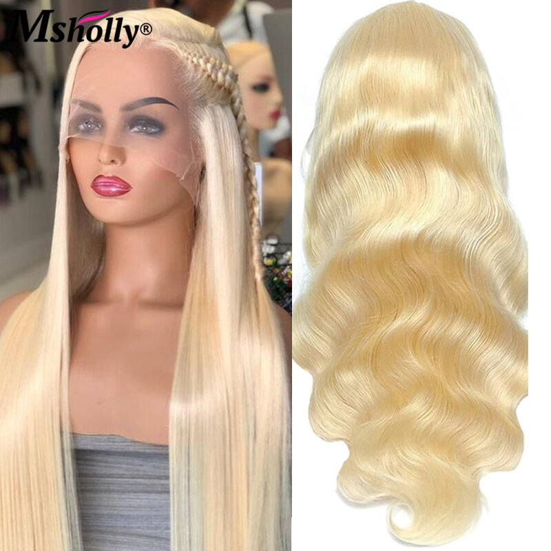 613 медово-светлые прямые человеческие волосы парик предварительно выщипанные бразильские волосы Remy парики для женщин HD 13x4 прозрачные фронтальные парики на сетке