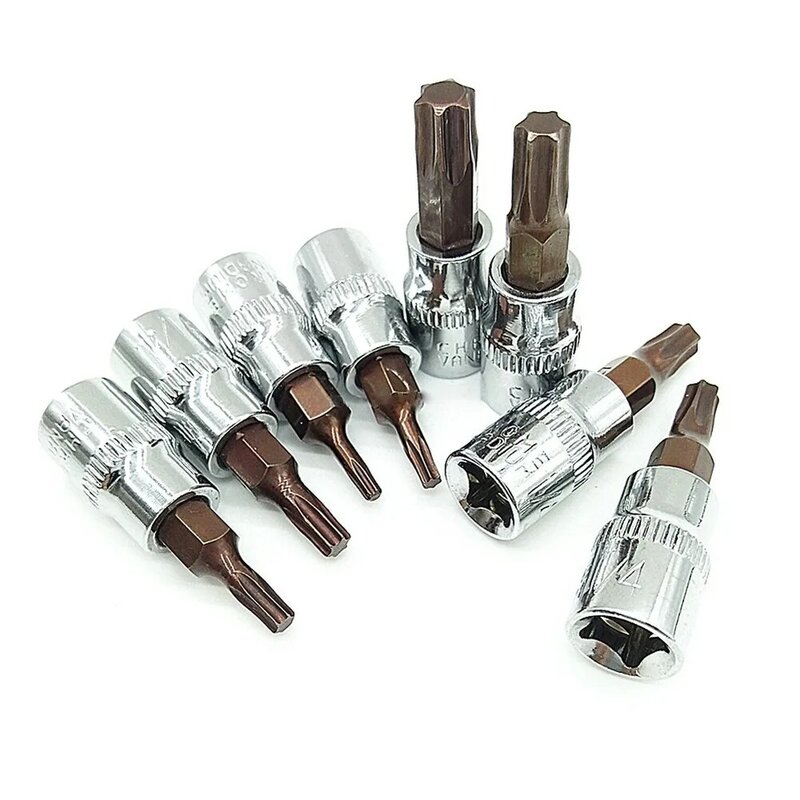 1 Pc Hex Torx Bit Socket Manual Pressure Screwdriver T10 T25 T27 T30 T40 1Pcs T8 6.35mm /1/4 Inch T8-T40 Batch Tools Accessories