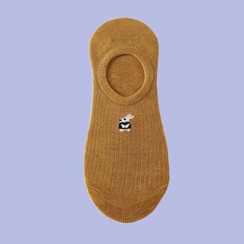 Женские летние дышащие носки с мультяшным рисунком, японские и корейские носки с неглубоким горлом, женские нескользящие носки из силикона, новинка, носки-лодочки, 5/10 пар
