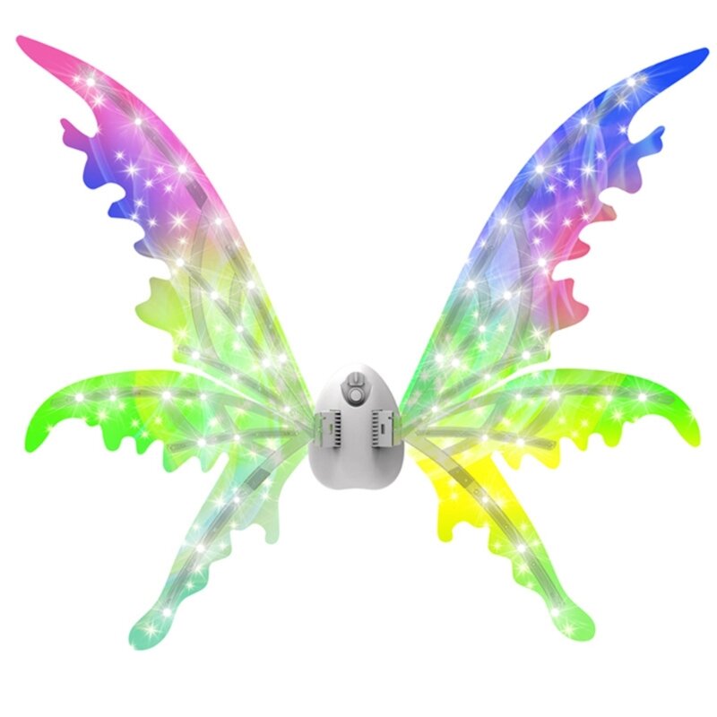 Listrik Sayap Kupu-kupu Kostum untuk Gadis Kecil AngelWings Cosplay Kostum untuk Anak Sekolah Balita DanceParty Alat Peraga E65D
