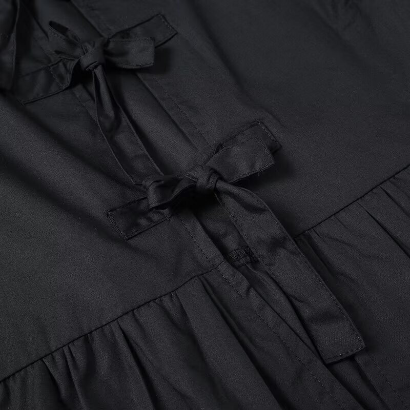 Keyanketian-قميص نسائي من القطن بأكمام منفوشة ، بلوزة من الدانتيل ، كشكشة متدرجة على شكل قوس ، بلوزة قصيرة ، صيف ، جميل ، إطلاق جديد ،