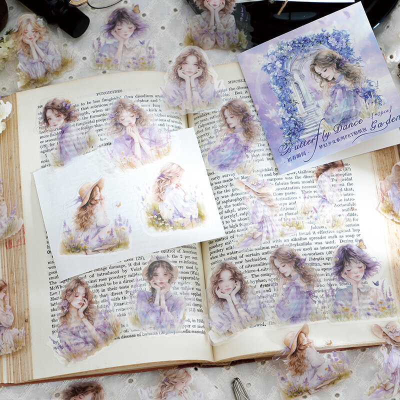 علامات سلسلة فتاة الأحلام لتزيين ألبوم الصور ، ملصق الحيوانات الأليفة ، 8 حزم لكل مجموعة