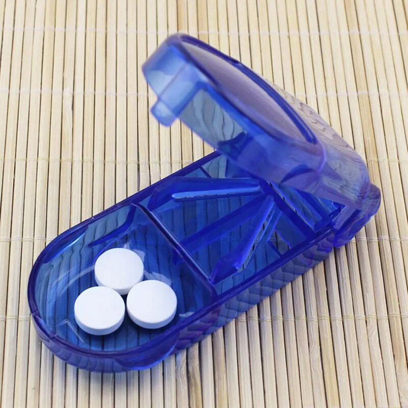 Caixa portátil do cortador do comprimido, divisor da droga, suporte do comprimido da medicina, conveniente