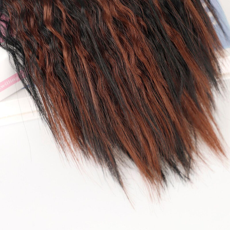 Extensión de cola de caballo rizada Para Mujer, postizos sintéticos, pelucas naturales sin pegamento, 28cm