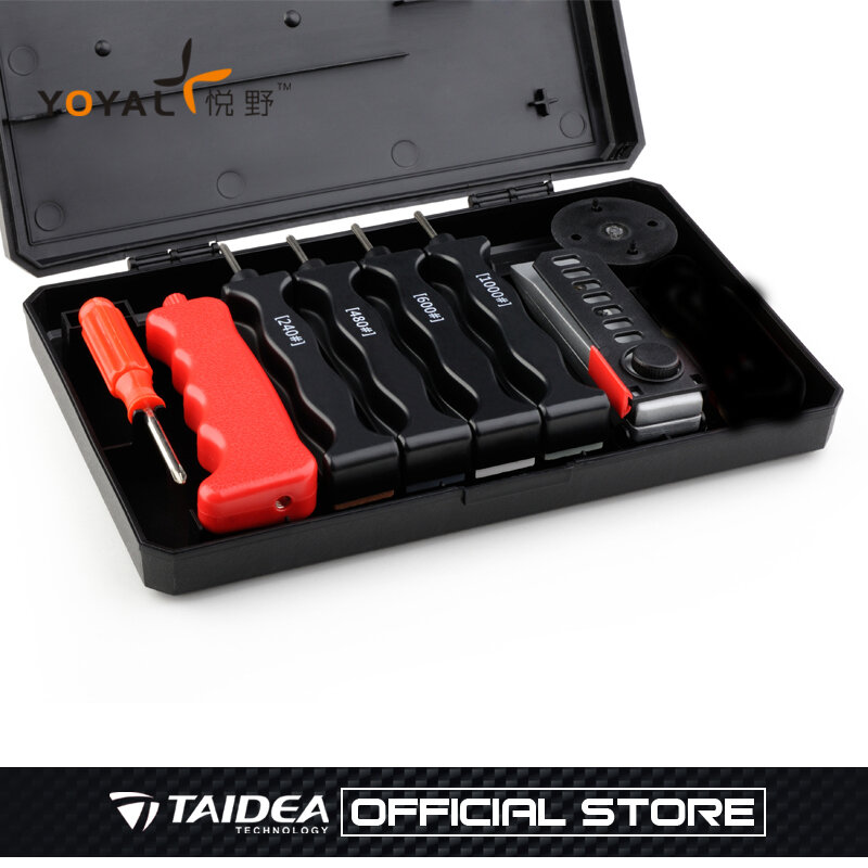 TAIDEA Fixed Knife Sharpener Grit 240/480/600/1000# Sharpening Stone Outdoor Sharpening System With Box Whetstone Apex edge