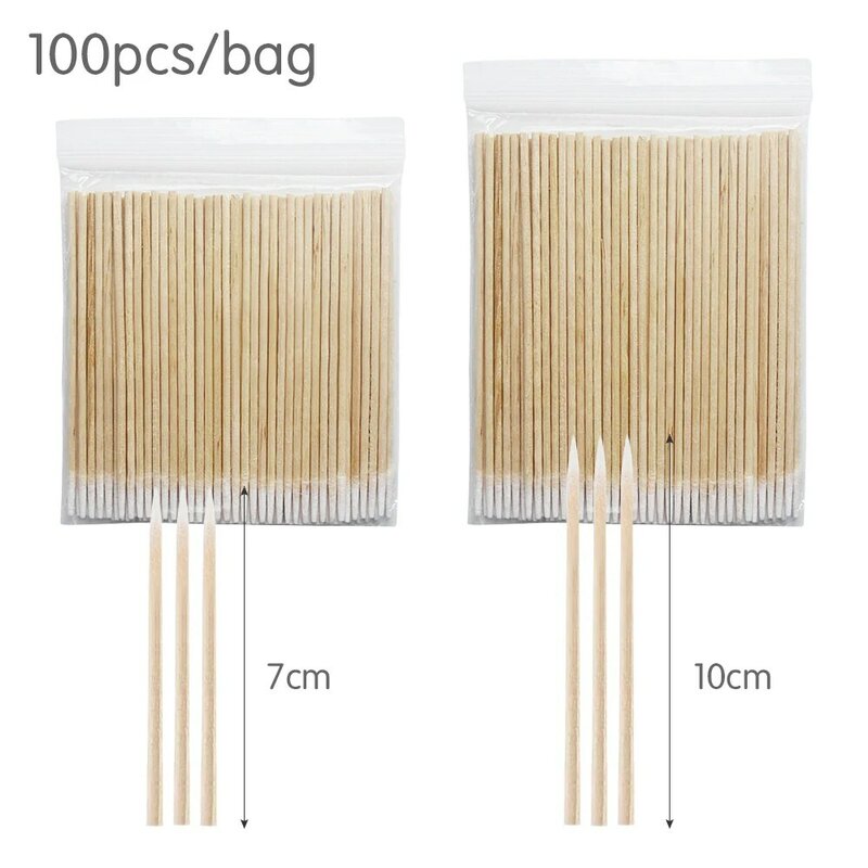 500/1000pcs Wood Cotton Swab Eyelash Sticks Microbrush Cleaning Swabs Nails Ear Toothpicks Eye Lash Glue Removing Cosmetic Tools