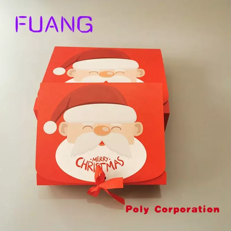 Caja de papel triangular plegable personalizada, caja de embalaje de Año Nuevo, caja de regalo de Navidad personalizada con caja de embalaje de ribbonpacking para busine pequeño
