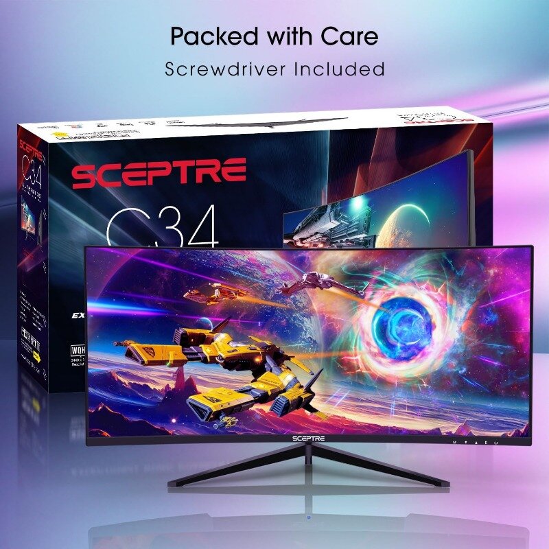 30-inch Curved Gaming Monitor 21:9 2560x1080 Ultra Wide/ Slim DisplayPort up to 200Hz Build-in Speakers, Metal Black