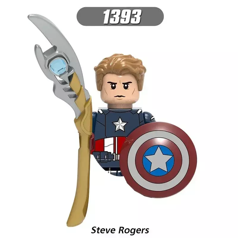 X0273 XH1393 The Avengers Captain America Thor Loki Groote pahlawan kartun karakter blok bangunan hadiah ulang tahun anak laki-laki