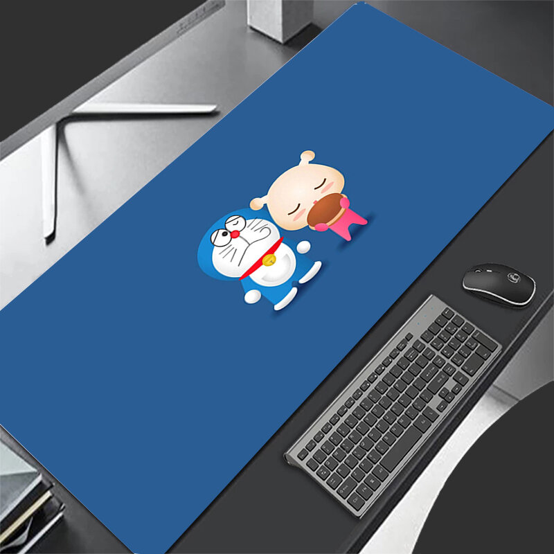 Alfombrilla de ratón grande Kawaii Doraemon XXL, accesorios de Anime para ordenador portátil, alfombrilla suave para teclado de oficina, Alfombra de mesa duradera de goma