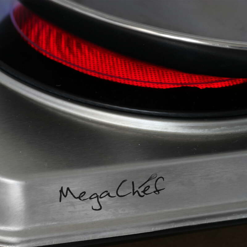 MegaChef-Placa de cocina infrarroja portátil, doble Vitro, cerámica