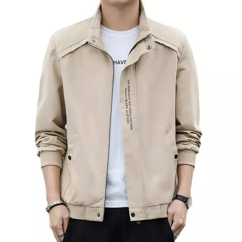 New 2024 Men's Fashion Jacket Spring Autumn Stand Collar Outdoor Casual Coats Male Windbreaker Zipper Jackets Coats Men Clothes