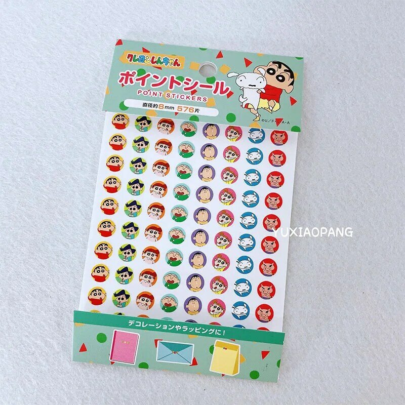 Pegatinas Kawaii de crayón Shin Chan, Material adhesivo de puntos, dibujos animados, Anime, regalos de cumpleaños, juguetes, regalos para novia, novedad de 2024
