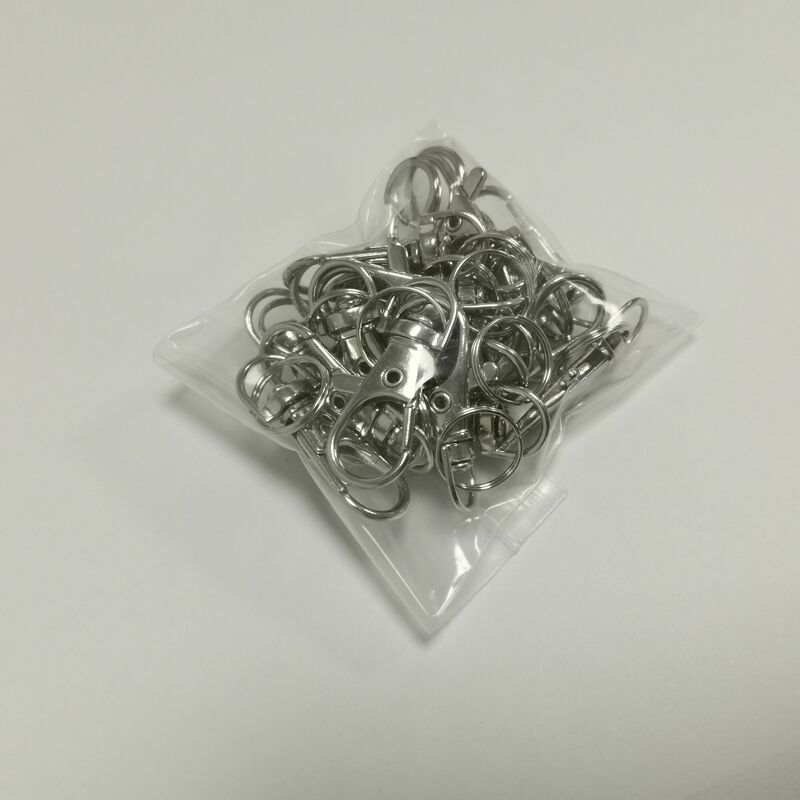 20pcs Silver Color Rhodium Lobster Clasp Clips Key Hook Keychain Split Key Ring Findings Clasps DIY Keychains Making