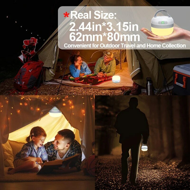 NATFIRE 캠핑 조명, USB C 충전식, 5 가지 색상 손전등, 야외 텐트 램프, 비상 랜턴, LV10, 230 시간