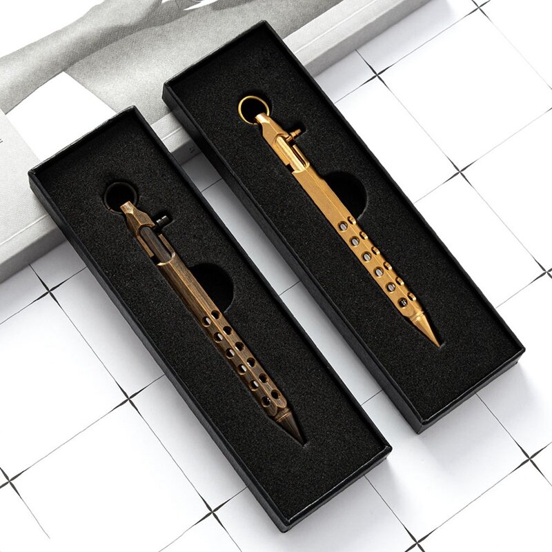 Bolt Action Pen massiver Messings tift Metallstift mit 2 schwarzen Tinten nachfüllungen, mit Geschenk box für Abschluss, Geburtstag