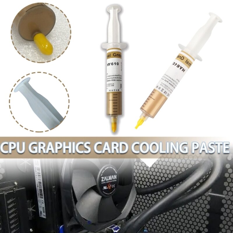 HXBE Silicone Thermal Conductive Grease Pastes, HY610 Cooling Heatsink Thermal Compound for Computer Graphics Cards CPU