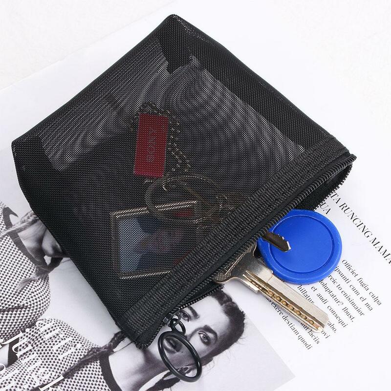 1PC Fashion Transparent Zipper Mesh Package Toiletry Pouch Travel Organizer Bathing Bags Cosmetic Pouch