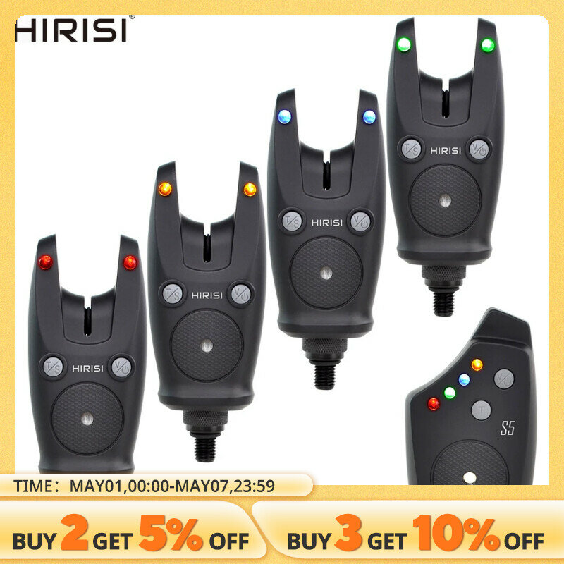 Hirisi-Wireless Carp Pesca Alarme Set, impermeável, pesca mordida alarmes, pesca Indicador, S5, Acessórios