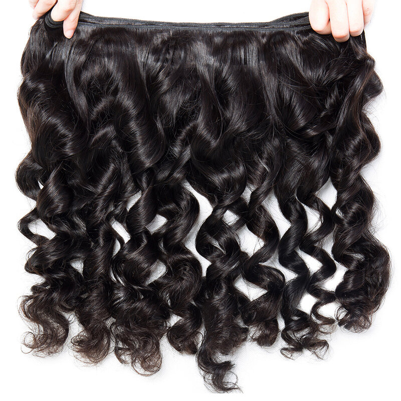 BAHW-extensiones de cabello humano ondulado, mechones de cabello humano 100% malayo, color negro Natural, 1/3/4 mechones