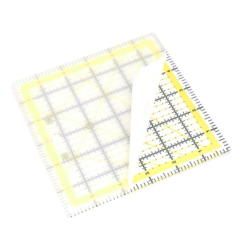 Règle de couture carrée en acrylique multifonctionnelle, ensemble d'outils de patchwork, coupe laser, courtepointe, mesure, 4 pièces