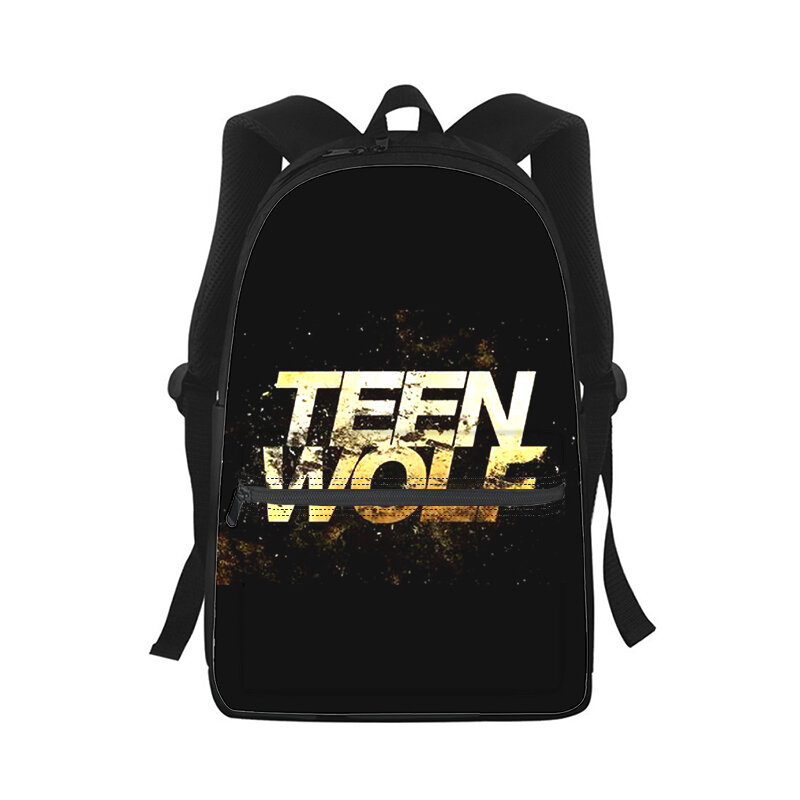 Teen Wolf tas punggung Laptop Pria Wanita, ransel berpergian cetakan 3D untuk murid sekolah