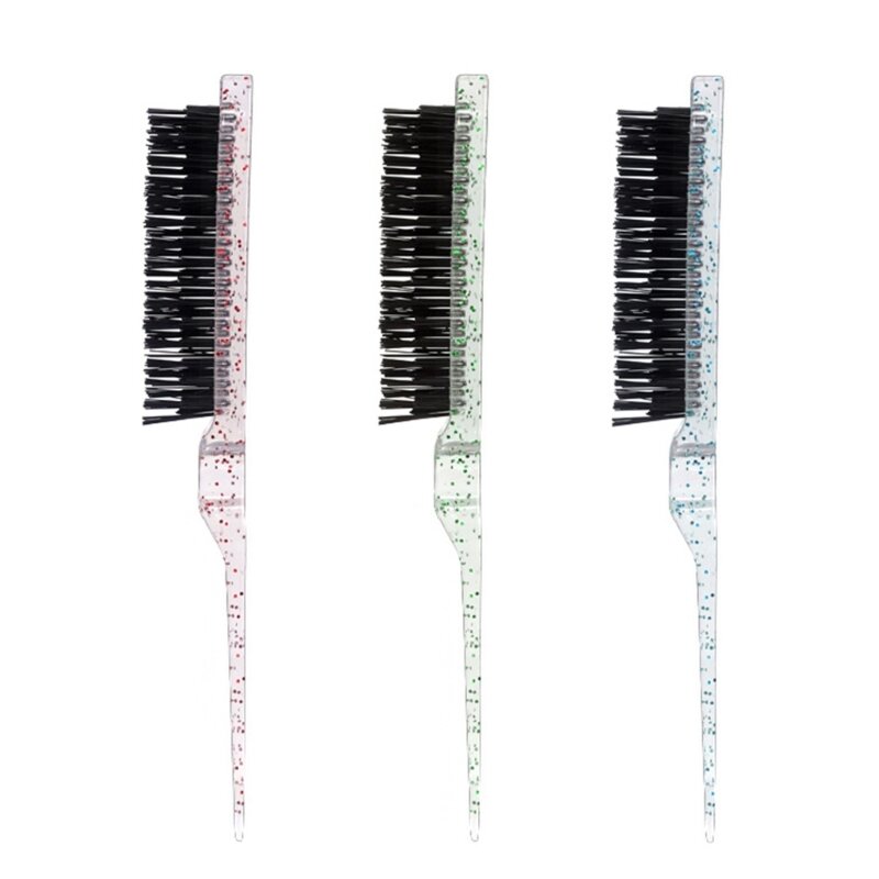 Y1UF Escovas para pentear as provocando o cabelo BPente modelador cabelo com três fileiras escova