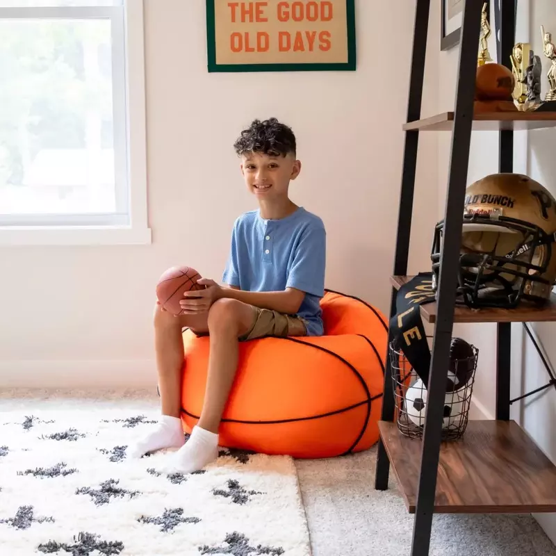 Sports Ball Bean Bag Chair, Basketball Plush, Soft Polyester, 2.5 feet