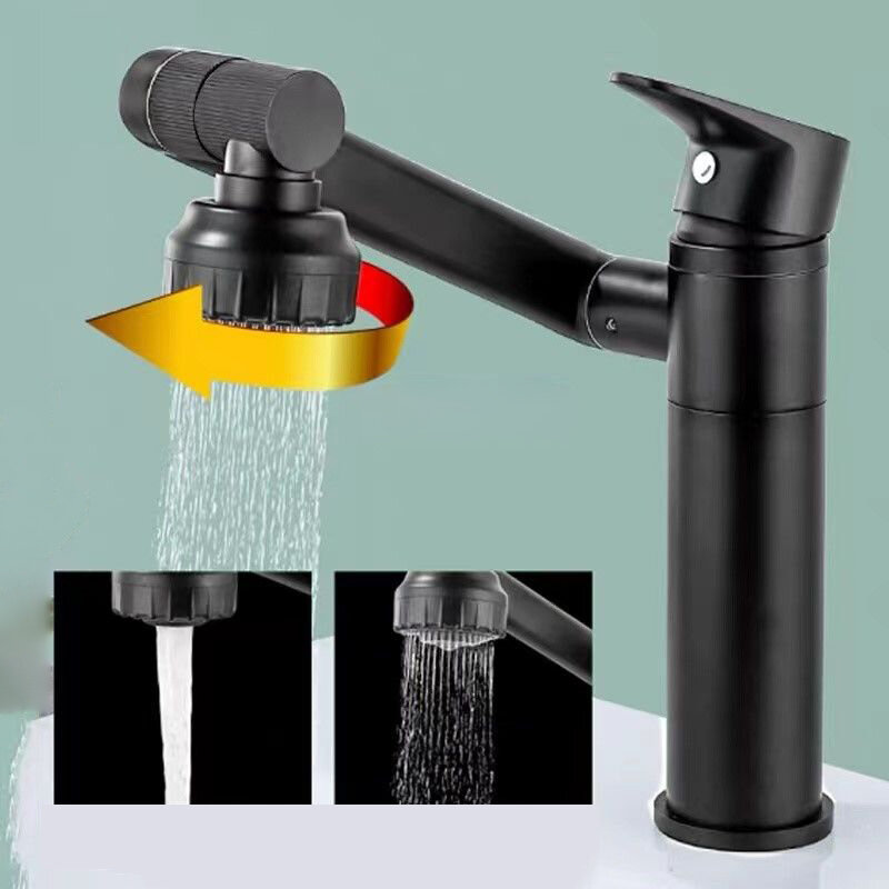 Kraan Badkamer Basin Tap Sink Mixer Black Golden Enkele Handgreep Wastafel Roterende Water Saving Hot En Koude Rvs Showe