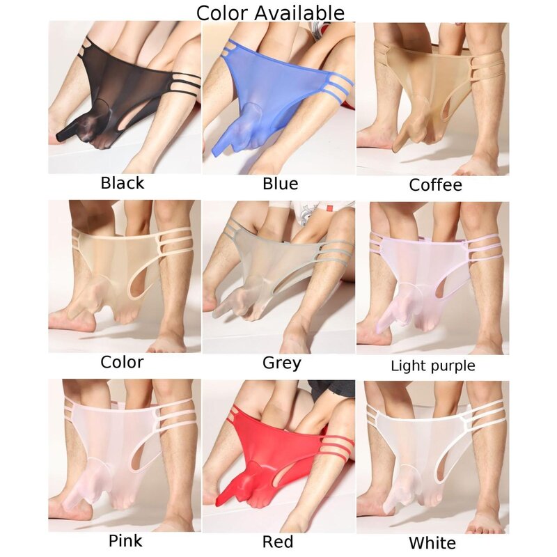 Men Sexy Underwear Seamless Sheer See Through Stretch Pantyhose Ultra Thin Panties Male Shorts Thong Bulge Pouch Underpants