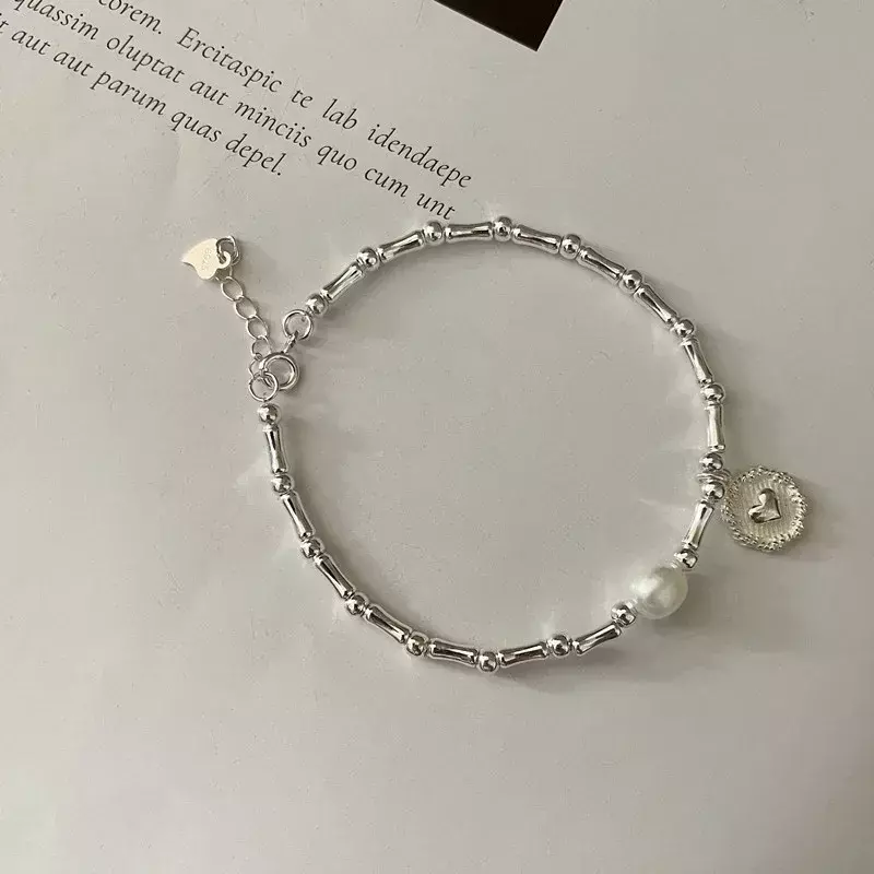 Bracelet en argent regardé 925 pour femme, perles partielles, nœuds, mode, design de luxe, bijoux à breloques, cadeau