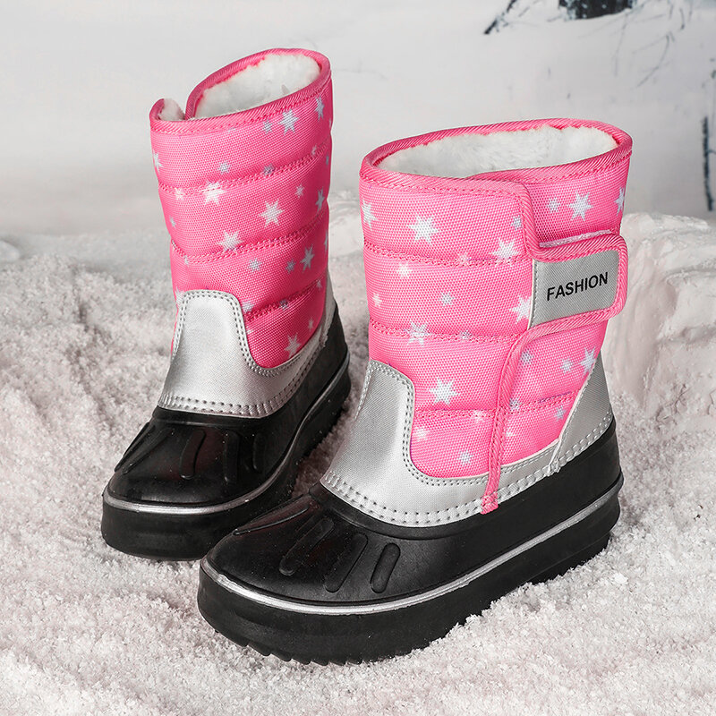 2023 novas crianças botas de neve meninas botas à prova dwaterproof água inverno quente pele neve botas confortáveis tênis meninas ao ar livre sapatos casuais